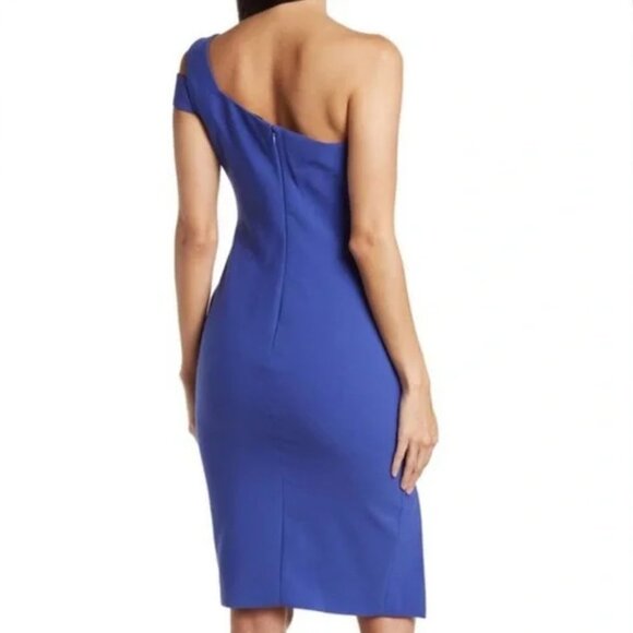 Likely Packard One-Shoulder Spectrum Blue Sheath Dress NWT Size 0/XS - Picture 4 of 13